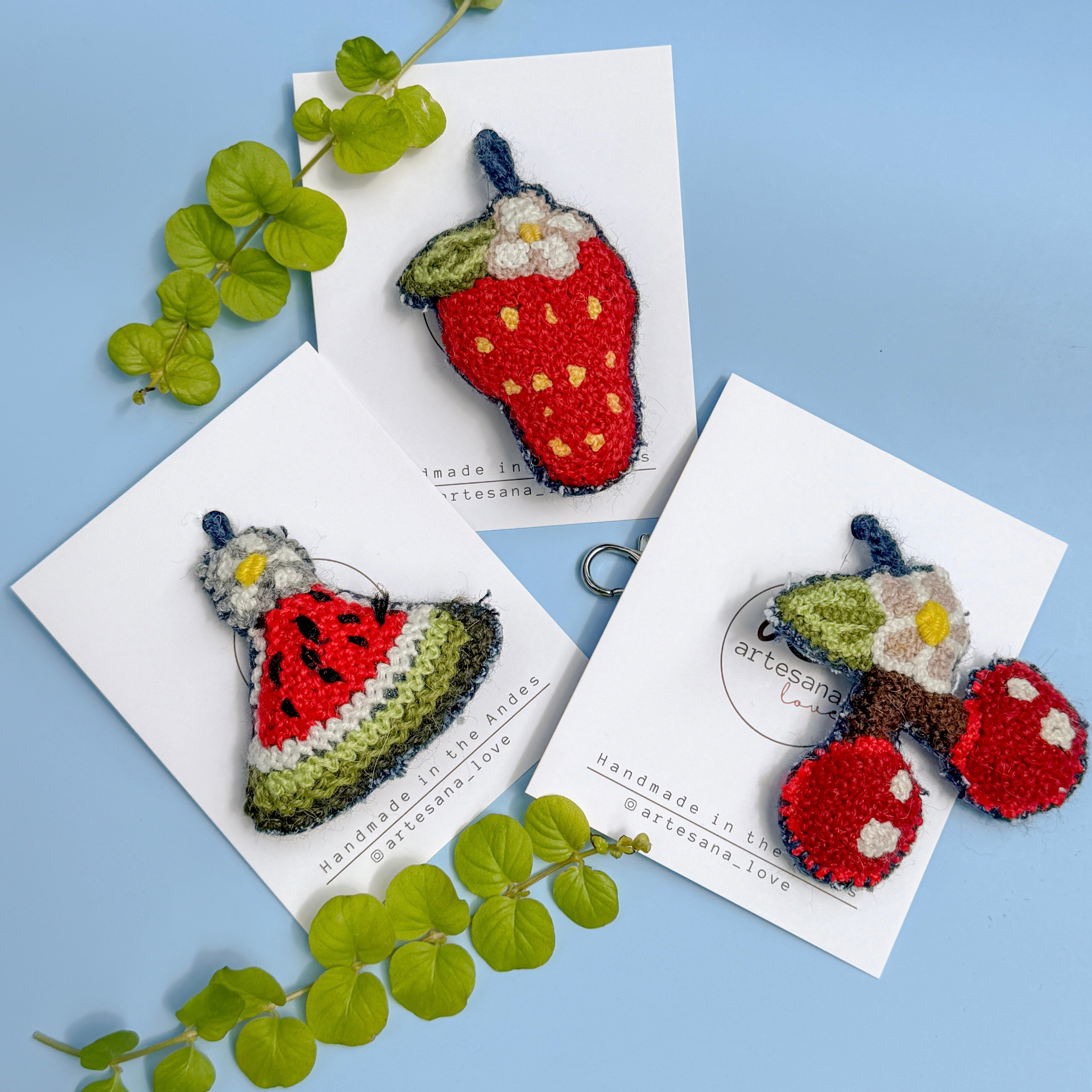 ハンドメイドうめ Fresh Harvest Embroidered Charm – Artesana Love