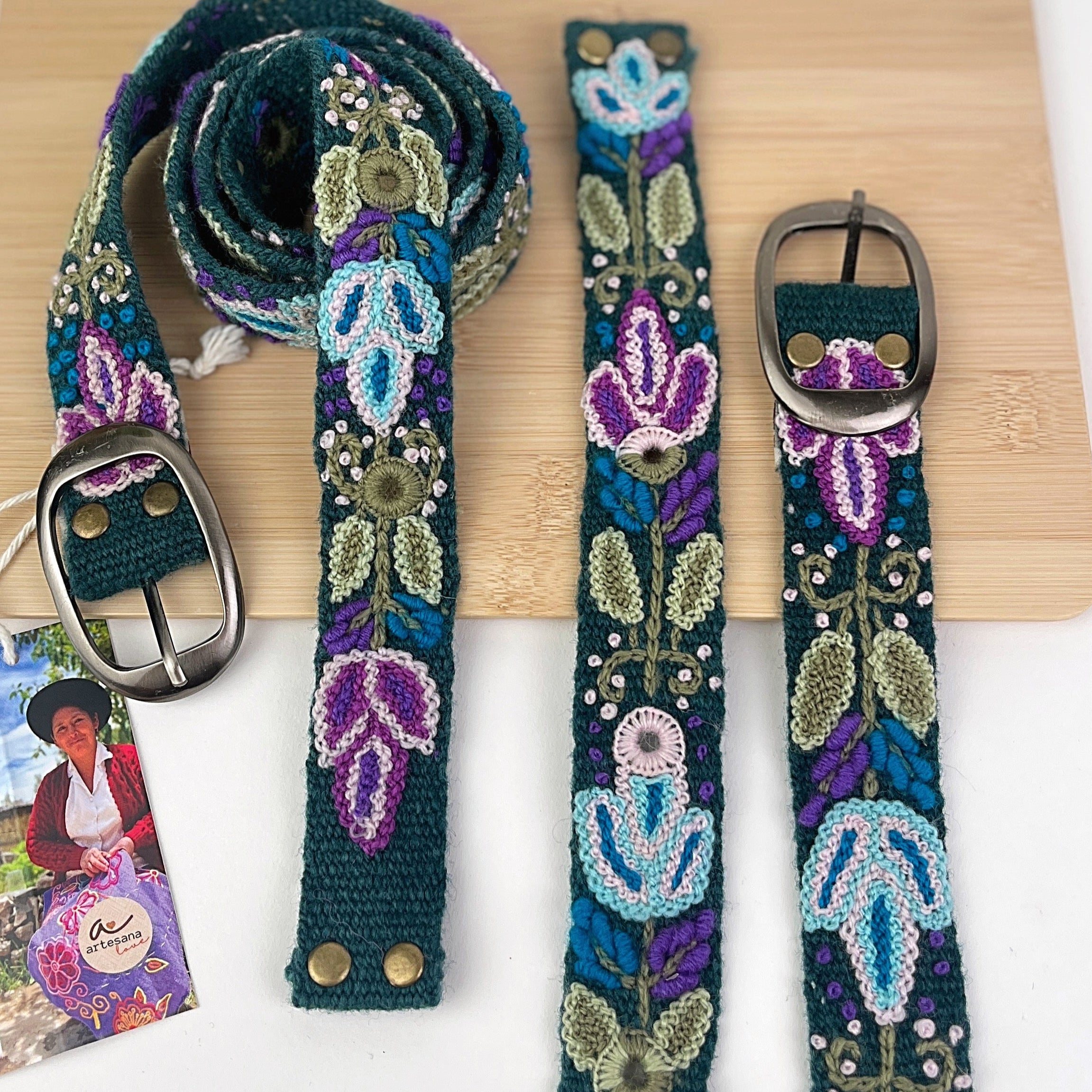 Plum Bloom Skinny Embroidered Belt – Artesana Love