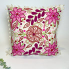 Floral Hand Embroidered Pillowcase, Pink Fields image 1