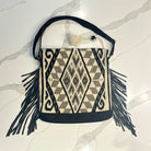 Infinita Fringe Bag Black Suede image 1