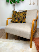 Floral Embroidered Pillowcase, Black Gold image 1